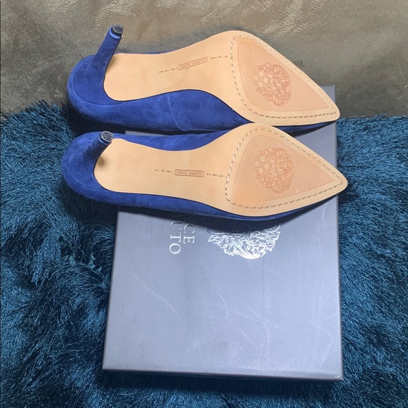 Blue Suede Women's Heels - Picture 4 of 4